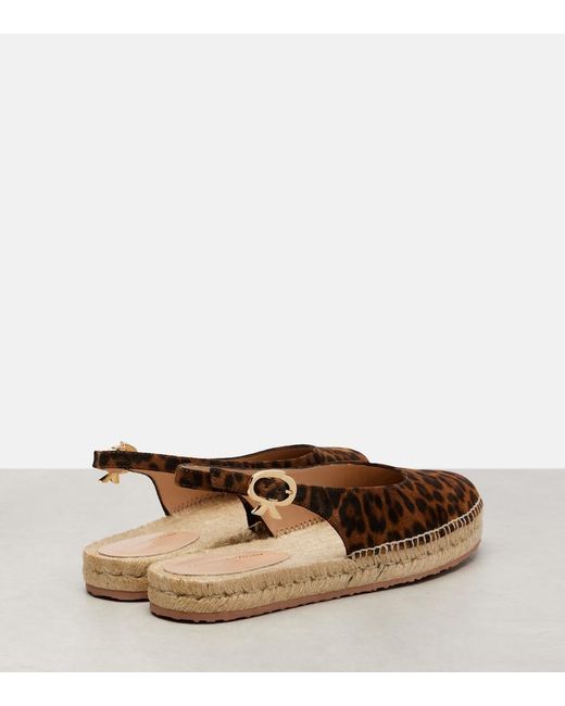 Gianvito Rossi Brown Paz Suede Slingback Espadrilles