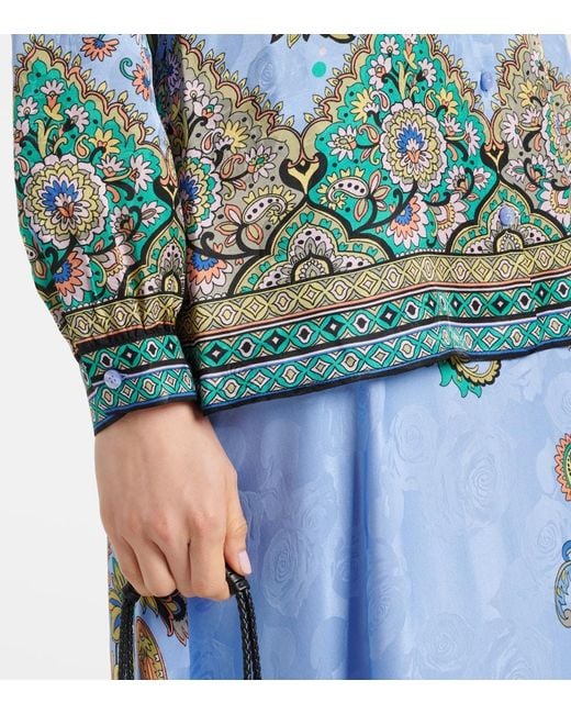 Etro Blue Printed Shirt