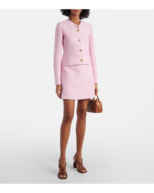 Minifalda De Tweed Giambattista Valli de color Pink