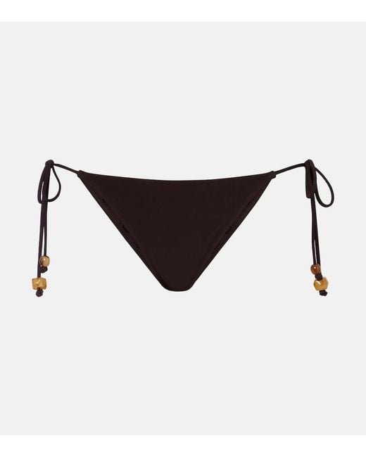 Tory Burch Natural Beaded Bikini Bottoms