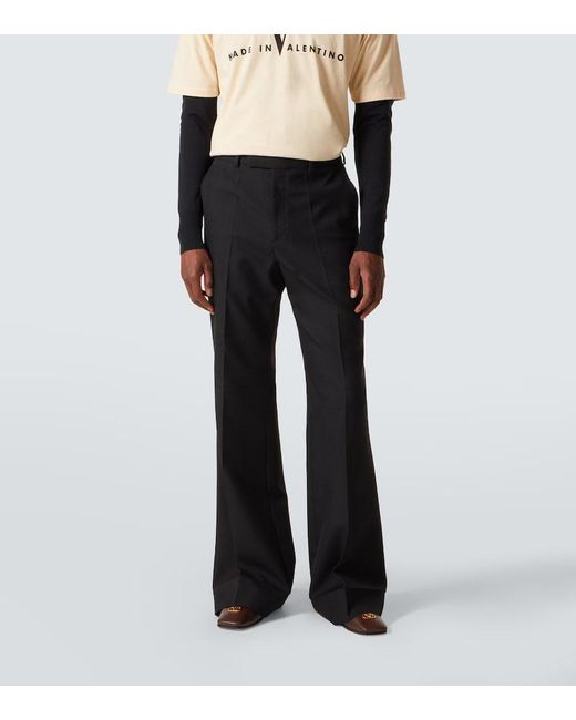 Valentino Black High-Rise Flared Pants for men