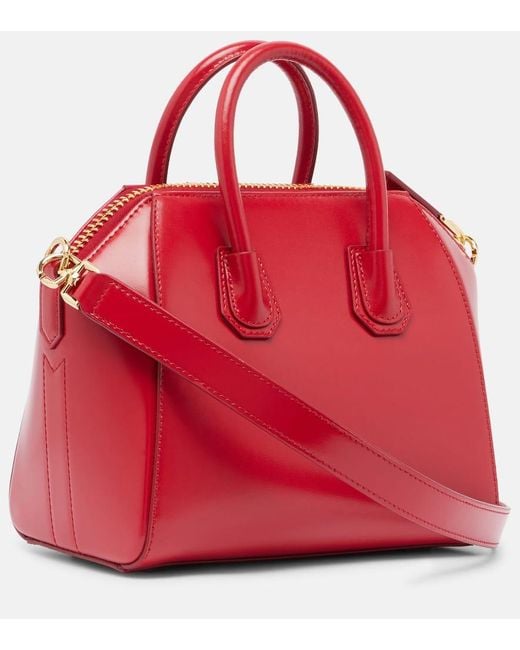 Givenchy Red Antigona Mini Leather Tote Bag