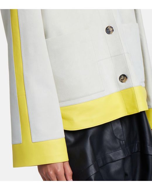 Loewe Natural Leather-Trimmed Suede Jacket