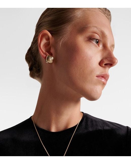 STONE AND STRAND White Bond 14Kt Oversized Earrings