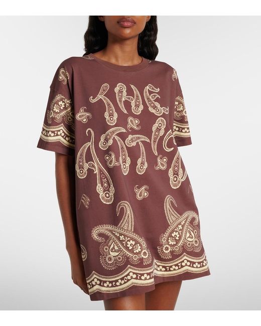 The Attico Brown Bandana Oversized Cotton Jersey T-Shirt