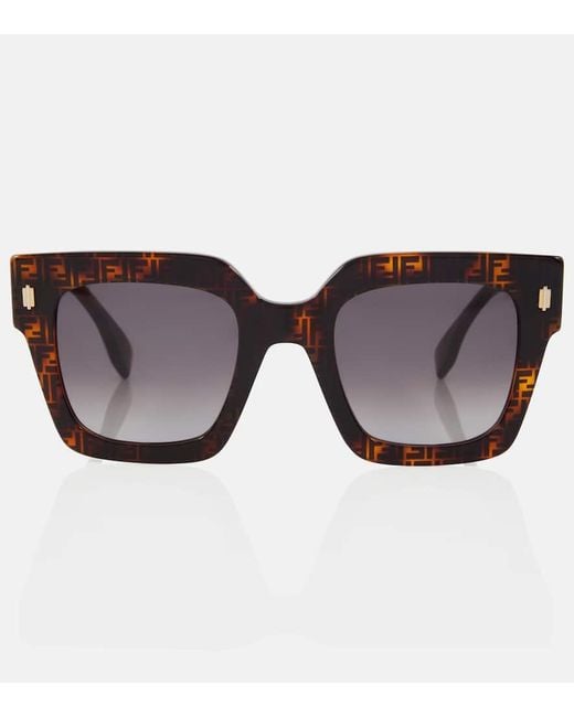 Fendi Brown Roma Square Sunglasses