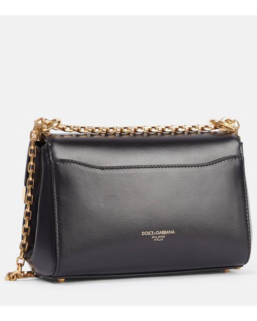 Dolce & Gabbana Blue Schultertasche Marlene Mini Aus Leder