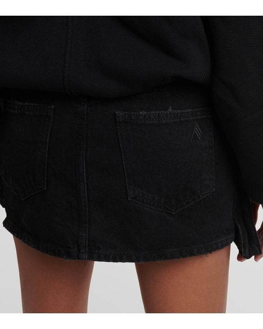 The Attico Black Fay Low-rise Denim Miniskirt