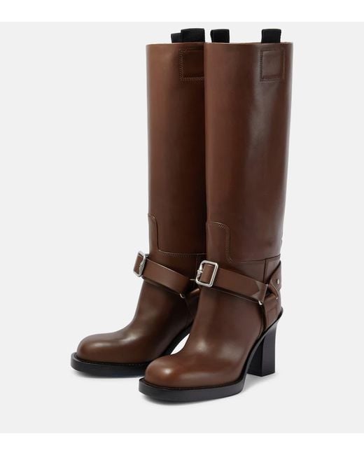 Burberry Brown Kniehohe Stiefel Aus Leder