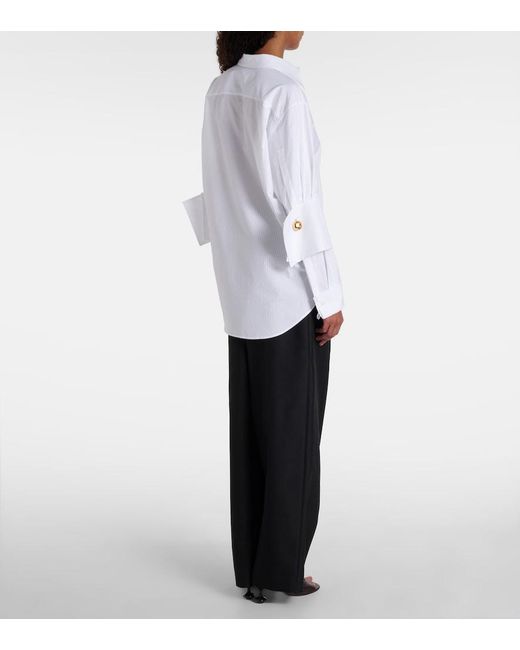 Loewe White Layered Cotton Poplin Shirt