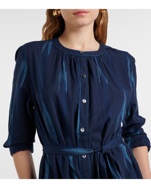 Velvet Blue Alta Printed Shirt Dress