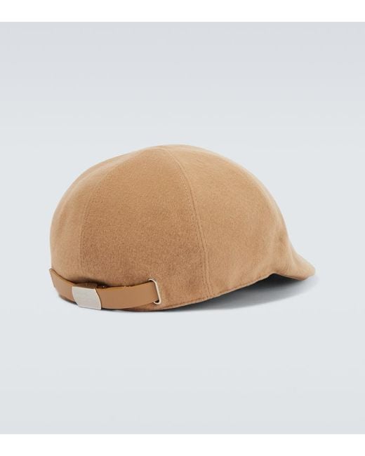 Giorgio Armani Schiebermuetze Aus Einem Wollgemisch in Natural für Herren