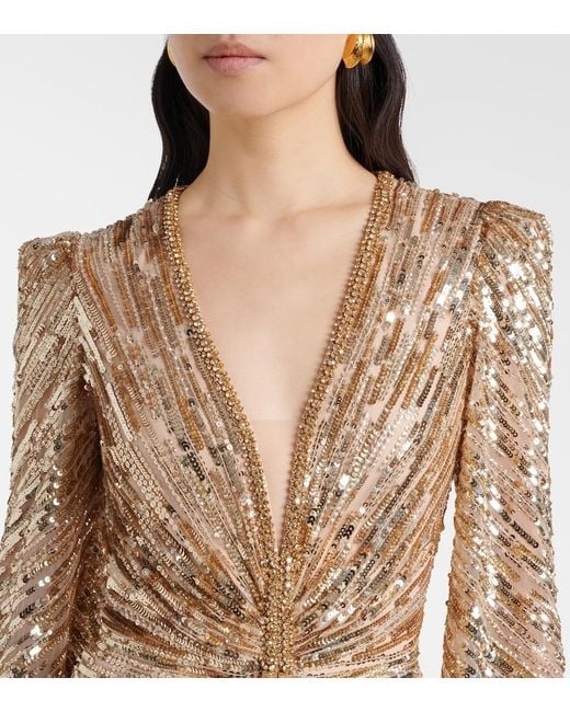 Jenny Packham Natural Darcy Embellished Gown