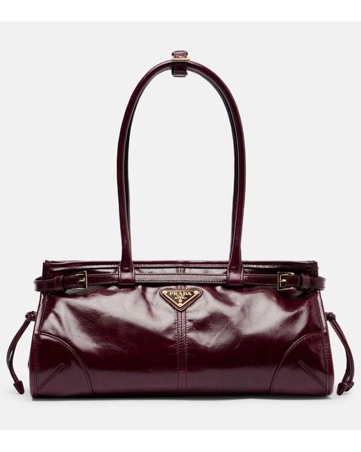 Prada Red Bonnie Medium Leather Tote Bag