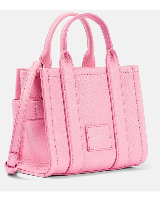 Marc Jacobs Pink Mini Logo Leather Tote Bag