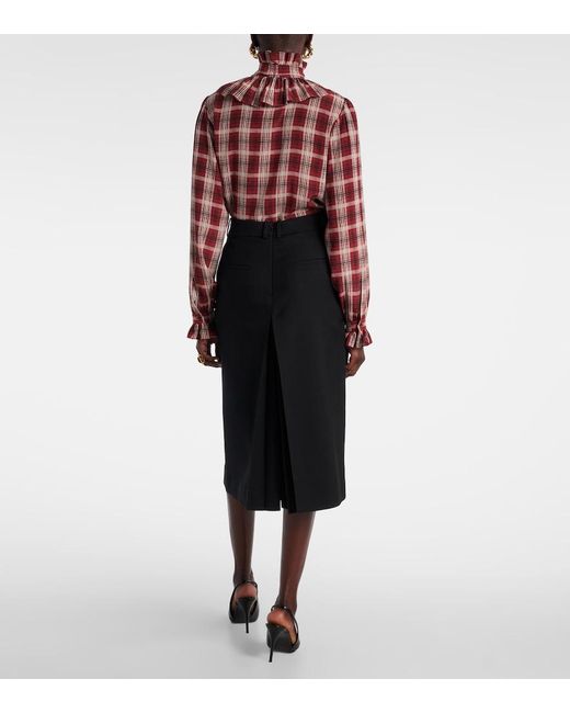 Saint Laurent Black Mid-Rise Wool Culottes