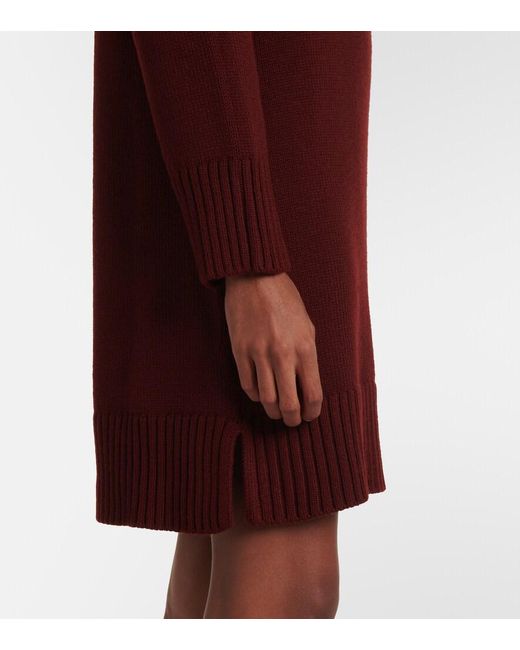 Max Mara Red Trudy Virgin Wool Turtleneck Minidress