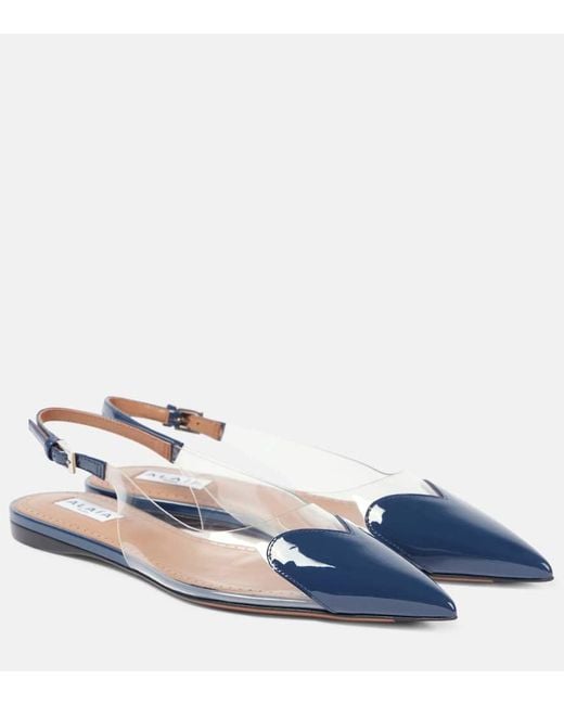 Alaïa Blue Slingback-Ballerinas Le Cour Mit Lackleder