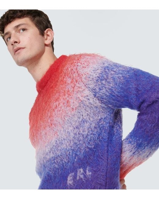 ERL Red Gradient Mohair-Blend Sweater for men