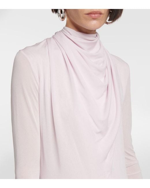 Jil Sander Pink Draped Crepe Gown