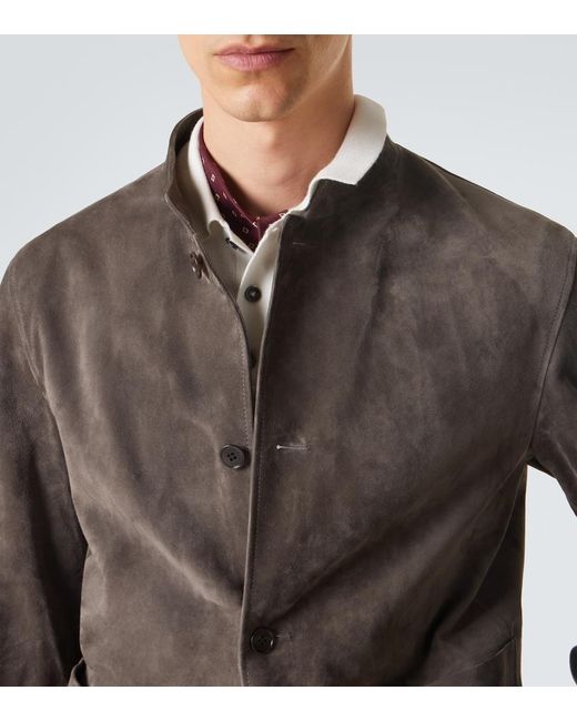 Dunhill Gray Suede Jacket for men