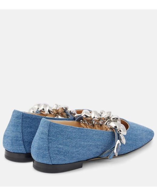 Ballerines Mary Jane Puffy Heart En Jean Mach & Mach en coloris Blue