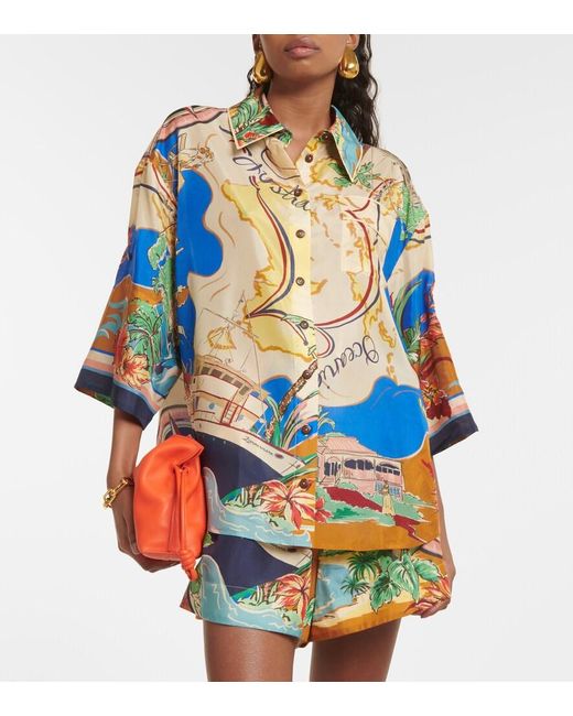 Zimmermann Blue Alight Nautical Map-print Shirt