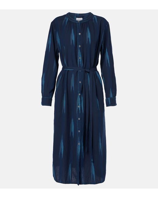 Velvet Blue Alta Printed Shirt Dress