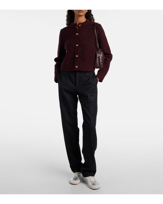 Bottega Veneta Purple Schultertasche Notte Small Aus Leder