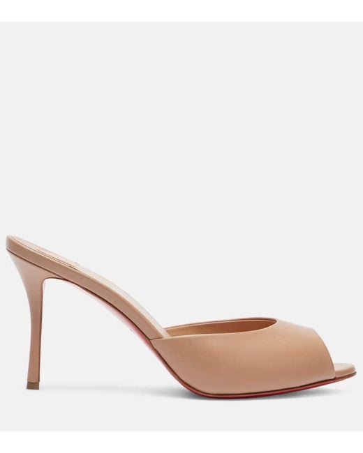 Christian Louboutin Brown Pantoletten Me Dolly 85 Aus Leder