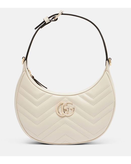 Gucci White Gg Marmont Mini Leather Shoulder Bag
