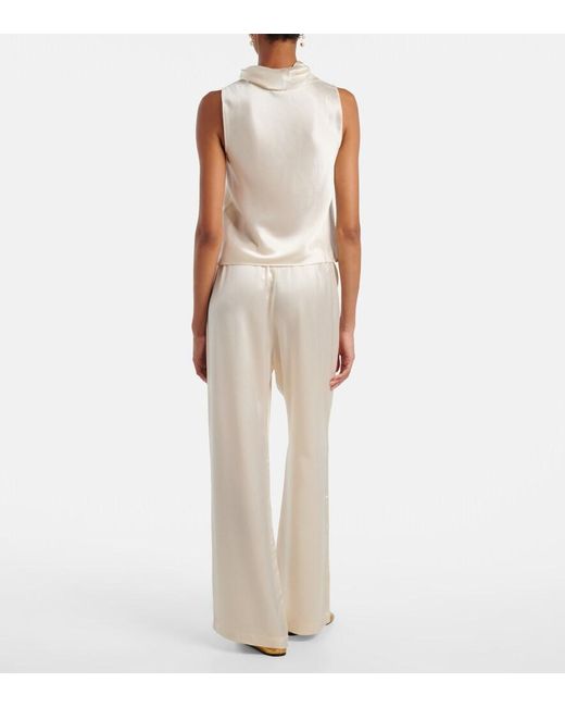 Leset White Barb Satin Top