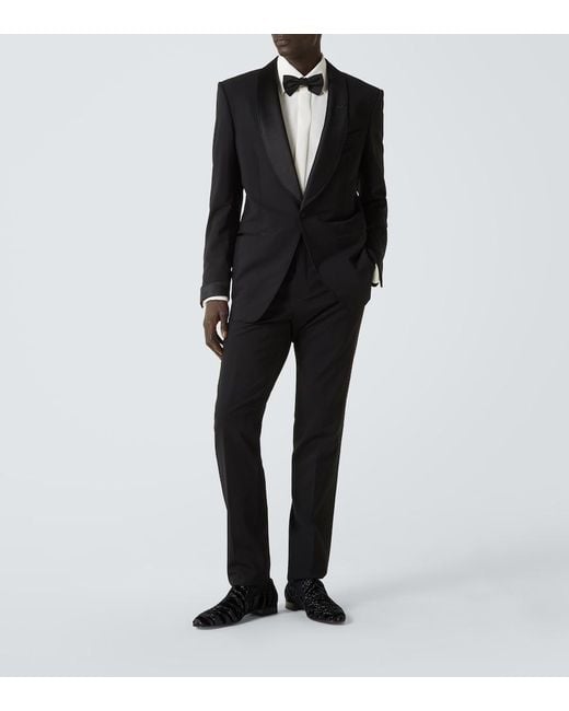 Christian Louboutin Black Dandy Chick Velvet Loafer for men