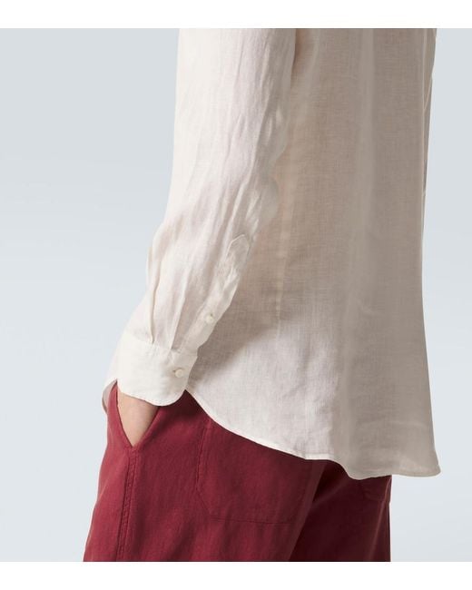 Fedeli White Nick Linen Shirt for men