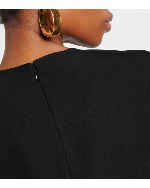 Totême  Black Satin-Trimmed Crepe Top