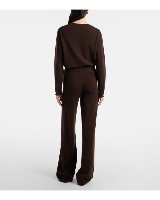 Jardin Des Orangers Brown Wool And Cashmere Wide-Leg Pants