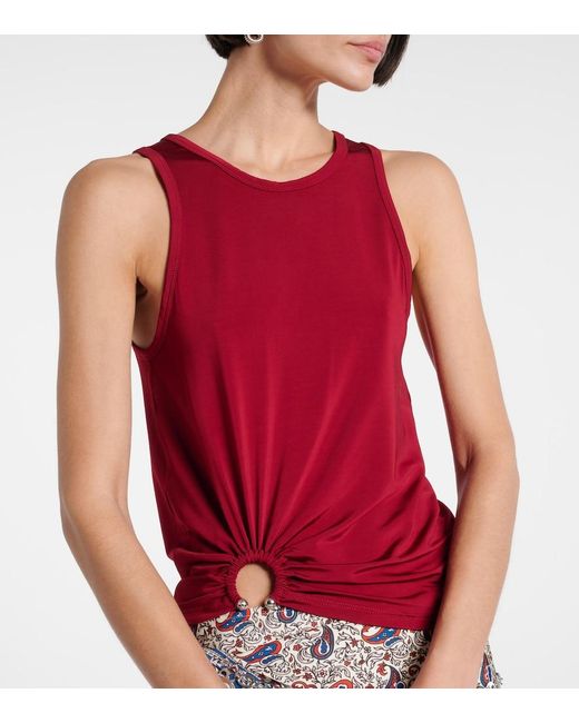 Rabanne Red Jersey Tank Top