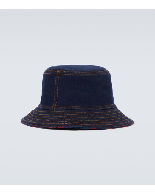 Sombrero de pescador en denim Burberry de hombre de color Blue