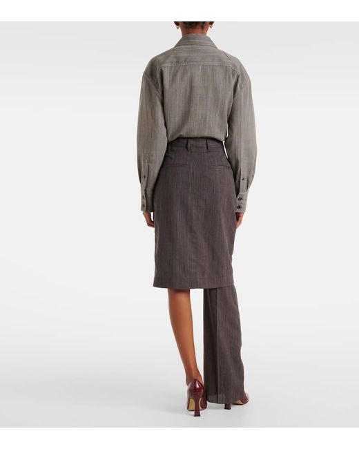 Bottega Veneta Black Hosenrock Aus Wolle