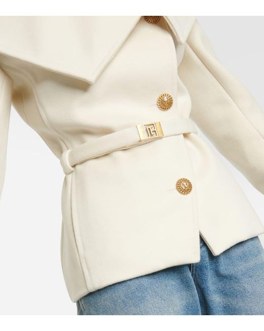 Balmain White Doppelbrust Peacoat