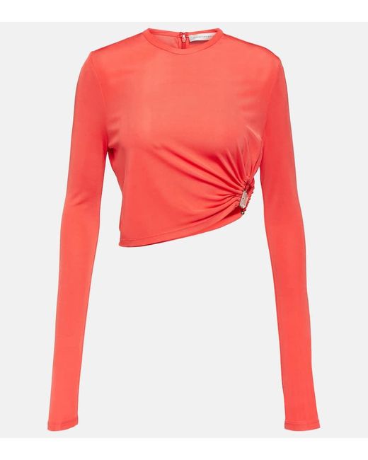 Top cropped asimmetrico di Christopher Esber in Red