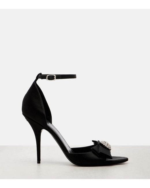 Balenciaga Black Avenue Palazzo 110 Satin Sandals
