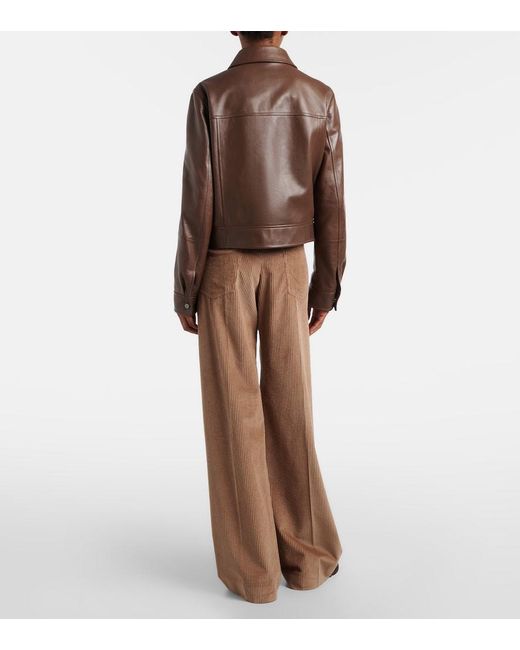 Brunello Cucinelli Brown Monili Cotton Corduroy Wide-Leg Pants