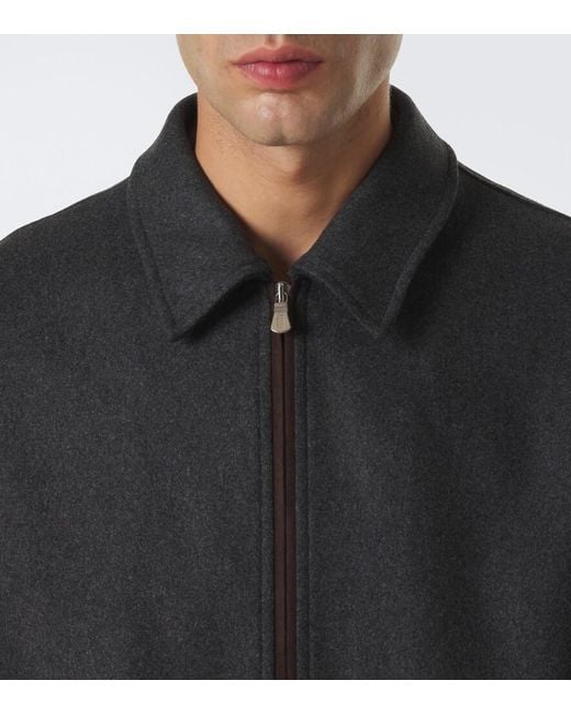 Fedeli Black Cashmere Blouson Jacket for men