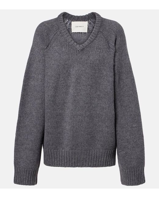 Lisa Yang Gray Oversize-Pullover Oia Aus Kaschmir