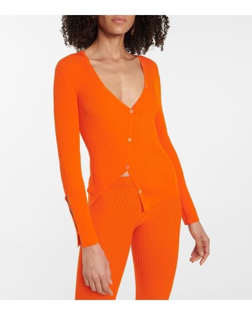 Jacquemus Orange Le Cardigan Tordu Cardigan