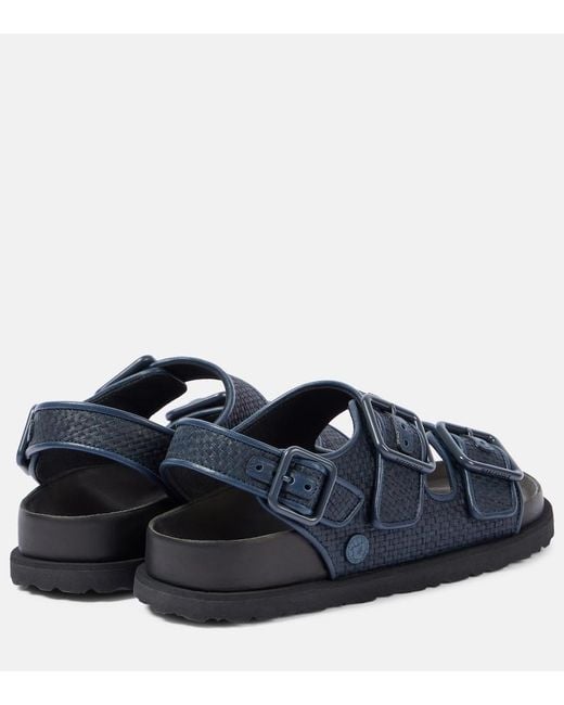 Birkenstock Blue Milano Luxe Raffia Sandals