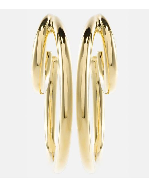 Jennifer Fisher Metallic Double Baby 14kt Gold Hoop Earrings