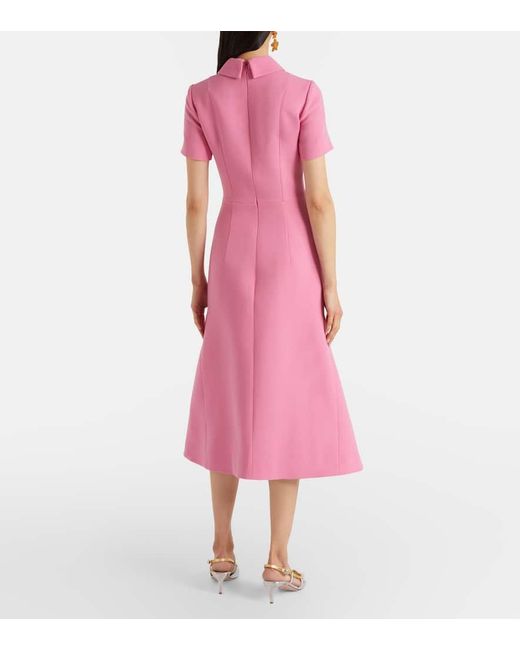 Robe Midi Eman En Crepe De Laine Emilia Wickstead en coloris Pink