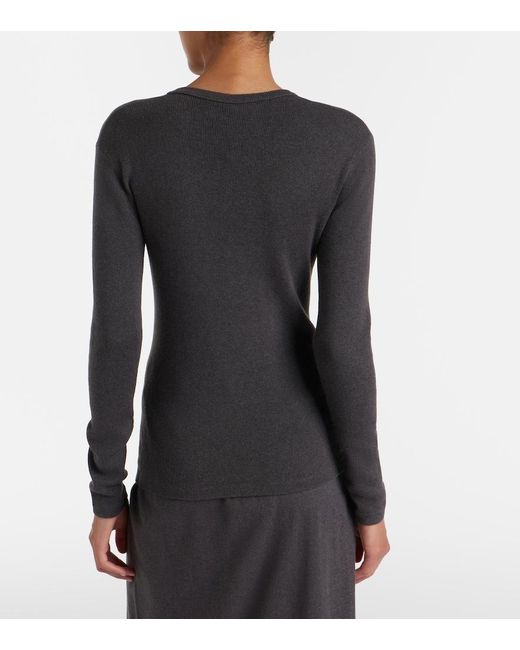 Lisa Yang Gray Vivian Cotton And Cashmere Sweater